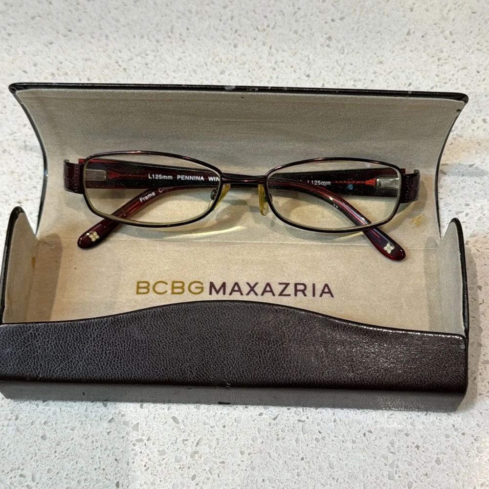 BCBGMAXAZRIA pennina wine maroon red L125mm glasses frames